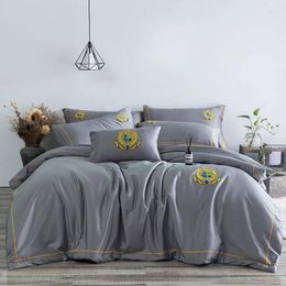 Bedding Sets 2024 Crown Embroidery Set Bed Linen Duvet Cover Kids Adult Europe Style Home Textile Bedclothes Bedspread
