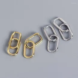 Hoop Earrings Vintage Metal Geometry Earring Fashion Design Gold Silver Colour Square Minimalist For Women Jewellery Gift 2024