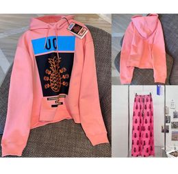 Mens luxur hoodie casual hoody Pineapple cotton top womens hooded letter printed hight quality tees pink3349945