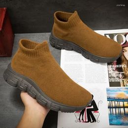 Casual Shoes Sneakers Sports For Men Breathable Slip-on Comfortable Fashion Socks Plus Size Zapatillas De Hombre