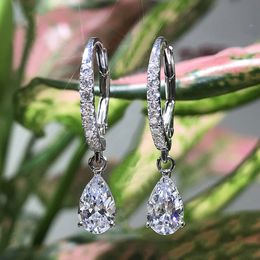 Zircon Water Drop Oval Crystal Earrings Designer Jewellery Woman Bridal Drop Earrings Cubic Zirconia Ear Hangs Gift