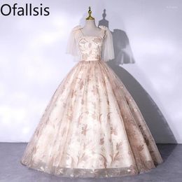 Party Dresses Ofallsis Host Solo Performance Wedding Dress 2024 Summer Fairy Vocal Art Exam Annual Meeting Evening Fluffy Female