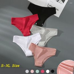 Women's Panties Solid Colour Cute Cotton Underwear Sexy Fashionable Women Mid Waist Breathable Lingerie Summer Refreshing Elastic Briefs