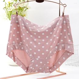 Women's Panties Modal Large Size For Fat Lady Fashion Polka Dot Briefs High Waist Wide Leg Boyshorts Cotton Crotch Underpants