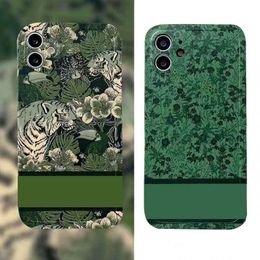 Herbarium Flowers Designer Phone Case for iPhone 15 Pro Max 14 Pro Max 15Pro 14Pro 13 13Pro 12 11 ProMax Cover Fashion Letter Tiger Nature Print