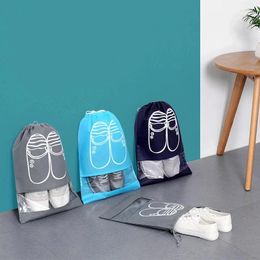 Storage Bags 2pcs Dustproof Shoes Bag Pouch Travel Non-Woven Laundry Portable Tote Drawstring Household Organizer