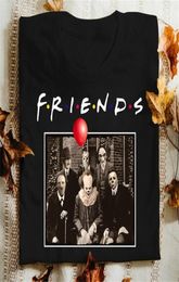 100 Cotton Tshirt Horror Friends Pennywise Michael Myers Jason Voorhees Halloween Men TShirt Cotton Tshirts for men and women 27588946