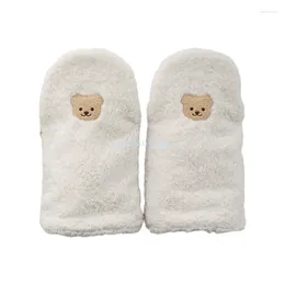 Stroller Parts Bear Embroidery Gloves For Baby Cold Weather Hand Warmer Pram Cart Handmuff With Thick Fleece Lining Dropship