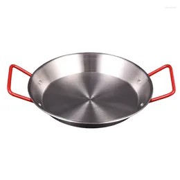 Pans Korean Seafood Pot Restaurants Paella Barbecue Silver Stainless Steel Durable Frying Cooking Pan