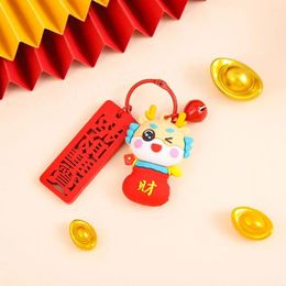 Party Favor 2024 Year Of The Dragon Keychain Cute Cartoon Car Soft Plastic Bag Pendant Backpack Decoration Children Gift