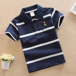 Summer Boys Polo Shirts Short Sleeve T-shirt For Kids Boy Bottom Solid Colour Children Sweatshirts Baby Clothing 3-14T 240521