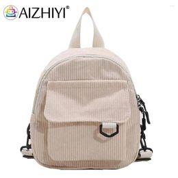 School Bags Women Mochila Fashion Solid Female Corduroy Travel Backpack For Teenager Girl Bag Simple Zipper Rucksack