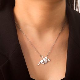 Butterfly Winged Fairy Pendant Necklace For Women Trend Stainless Steel Necklaces Jewelry Daughter Lovers Birthday Gift