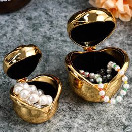 Jewelry Pouches Vintage Box Creative European Style Metal Rose Bud Necklace Ring High-end Storage Wedding Gift