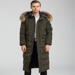 Mens Long Coat Winter Jacket Duck Down Parkas Raccoon Fur CollarThickening Warm Overcoat Outdoor Outwear Brand Clothing Large Size8055696
