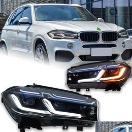 Car Headlights Led For Cars X5 F15 2014-20 18 X6 F16 Assembly Upgrade M5 Competition Design Bicofal Lens Kit Drop Delivery Mobiles M Dhkm8