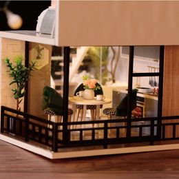 DIY Miniature 3D Toy Doll House Furniture Model Kit Wooden Dollhouse For Children Birthday Christmas Gift Casa Monet Gardens