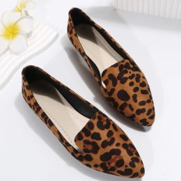 BCEBYL Loafers Flats Leopard Pointed Toe Casual Women Shoes New Comfortable Walking Mujer Zapatos:Wear-resisting