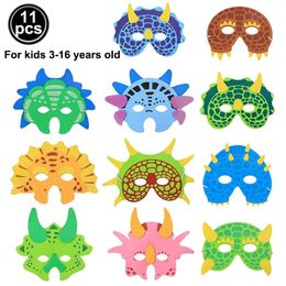 Dino Mask Set Dinosaur Birthday Decoration Cosplay Halloween Party Costumes Toy for Kids Baby Shower Decor Supply 240520