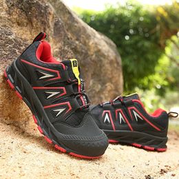 Black Red Childrens Hiking Shoes Waterproof Non-slip Rubber Outdoor Trekking Sneakers for Kids Mountain Climbing Shoes 240521