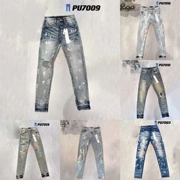 purples Jeans Designer Mens Womens Denim Pant Distressed Ripped Biker Jean Slim Fit Motorcycle men clothing Size 30-40 s