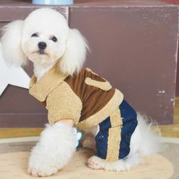 Dog Apparel Small Clothes Pet Clothing Puppy Thick Striped Corduroy Dogs Jacket With Pockets Outfit For Chihuahua