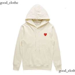 cdgs hoodie Commes Hoodie Designer fear of ess Play Commes Des Garcons Letter Long Sleeve Pullover Women Red Heart Loose Sweater Clothing essentialsclothing 356