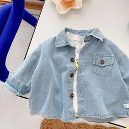 Jackets Children Denim Shirt 7 Years Old Autumn Boys Soft Washed Jeans Top Coat Toddler Jacket Boy Infantil Clothes For Kids