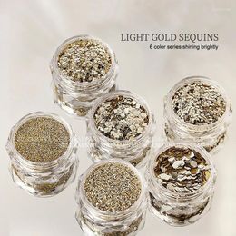 Nail Glitter 1 Box Light Gold Sequin Super Flash Decorations Salon Painting Accessories