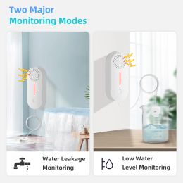 Tuya WiFi Smart Water Leak Sensor Water Overflow Level Detector Security Sound Alarm System Flood Leakage Sensor Remote Monitor