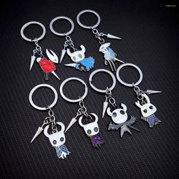 Keychains Hollow Knight Keychain Game Jewellery Set Key Chain Keyring For Men Women Accessories Car Ring Pendant Llaveros