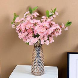 Decorative Flowers Artificial Branches Peach Blossom Fake Flower Arrangement Home Decor Gift