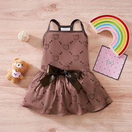 Dog Apparel Cute Dress For Dogs Girl Puppy Clothes Spring Summer Outfits Bear Head Pet Skirt Cat Chihuahua Yorkies Dresses