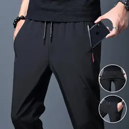 Men's Pants Casual Stretch Slim Fit Elastic Waist Jogger Korean Classic Blue Black Grey Male Brand Trousers Plus Size 4XL 5XL