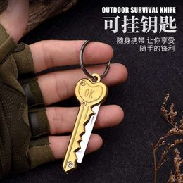 Self-Defense Key Equipment Chain Small Portable Folding Outdoor Camping Travel Stainless Steel Fruit Knife Dbc630