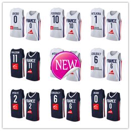 2023 France Team Basketball Jersey 32 Victor Wembanyama Joel 21 Embiid Frank Ntilikina De Colo Guerschon Yabusele Francisco Lessort Okobo Ouattara Tarpey Fall