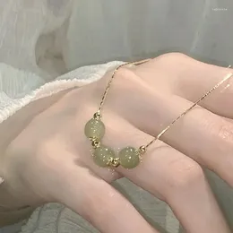 Collane a sospensione Lucky Jade perle collana per perle per donne fatte a mano Elegante catena di clavicole 2024Trend Fashion Jewelry