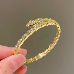 Newly designed bracelets are selling like hot cakes Snake Full Diamond Bracelet for Womens New Gold Plated Fashion with Original logo bulgarly