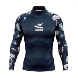 Women's Swimwear Men Rash Guards Surfing Diving Suit Long Sleeve T-shirt Swimsuit Tops UV Protection Swimming Tight Surf Gym Clothes