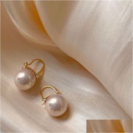Dangle & Chandelier Fashion Jewellery Faux Pearl Hoop Earrings For Women Elegant Drop Delivery Dhgarden Dhcq7