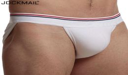 JOCKMAIL Sexy Underwear Men Briefs Cotton Breathable Bikini Gay Panties Men Sexi Transparent Jock Straps Slip White Black1671559