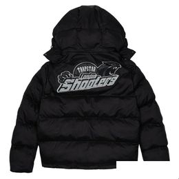 Mens Jackets Trapstar London Shooters Hooded Puffer Jacket Black Reflective Embroidered Thermal Hoodie Men Winter Coat Tops 230620 Dro Dhitv