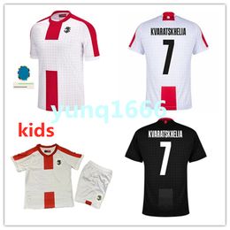 2024 GEORGIA Soccer Jersey KVARATSKHELIA 24 25 georgian National Team Home Away Georgien Football Shirts CHAKVETADZE KVILITAIA ZIVZIVADZE kids kit