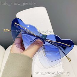 Luxury Sunglasses Designer Sunglasses For Woman New Frameless Cut Edge Love Sunglasses Internet Celebrity Instagram Same Street Photo Sunglasses 512