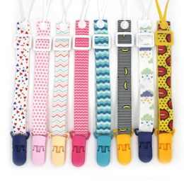 Pacifier Holders Clips# 9 models of baby pacifier clip anti loss chain dummy clip Nipple stand baby cartoon printing childrens pacifier clip hanging rope d240521