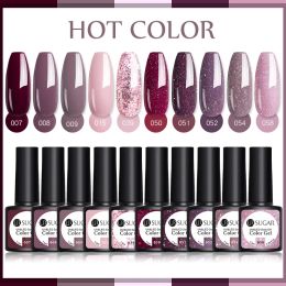 UR SUGAR 7.5ml Red Wine Balck Colour Gel Nail Polish Semi Permanent Varnish UV LED Gel Soak Off Nail Art Design Manciure