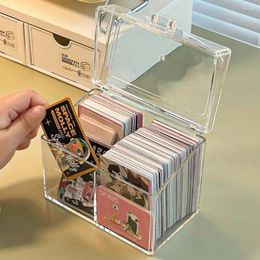 Bottles Desktop Organizer Lomo Cards Storage Box Large Capacity Collection Idol Protector Transparent Acrylic