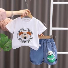 Clothing Sets Kids Baby Boy 2 Piece Set 2024 Summer Casual Cartoon Printed O-neck Short Sleeve T-shirts And Shorts Infant Boys Clothes