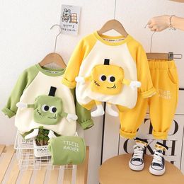 Clothing Sets Spring Autumn Kids Clothes Baby Boys Girls Cotton Sports Hooded Tops Pants 2Pcs Suits Children Casual Costume Outfits