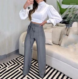 Women's Pants Cargo Women Streetwear 2024 Autumn/Winter Fashion Versatile Casual Solid Colour High Waist Straight Leg Trousers Female